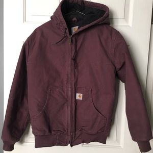 Carhartt dusty plum Sandstone quilted flannel coat